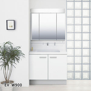 EV　500タイプ　W900　扉タイプ・3面鏡・LED照明（全収納）EBN-905SY･MEB-903TXS