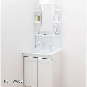 PV　W600　両開き・Sレバー洗髪シャワー・1面鏡LED(ｺｰﾄ無し）　PV2N-605S(4)Y･MPV1-601YJ